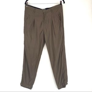 Vince Brown Light Pleated Cotton Casual Pants